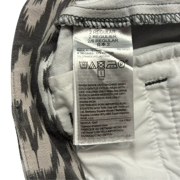 GAP Gray Ikat Print Stretch Skinny Ankle Pants Women’s Size 2R - Picture 8 of 10